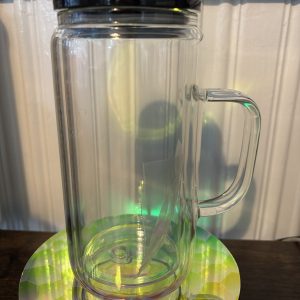 Glass snow globe handled