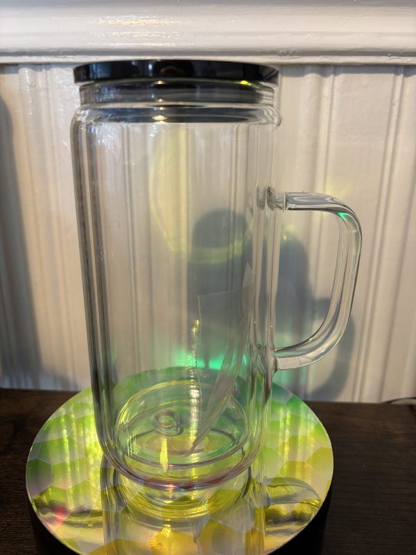 Glass snow globe handled