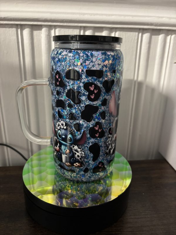 pre made stich glass handeled snowglobe